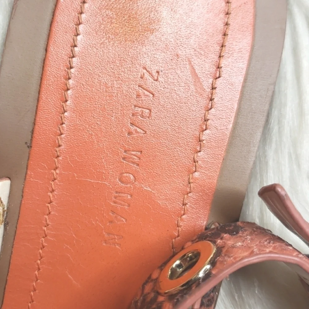 Zara Ankle strap sandals wrap around coral snake 10